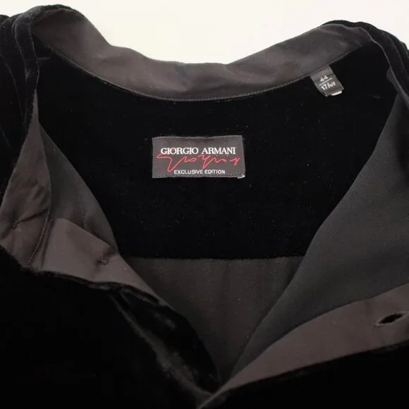 Giorgio Armani Black Label shirt 17 / 43 / XL velvet Special Edition